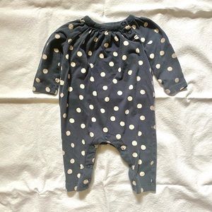 Tea Collection 0-3m Polka Dot Long Sleeve Romper